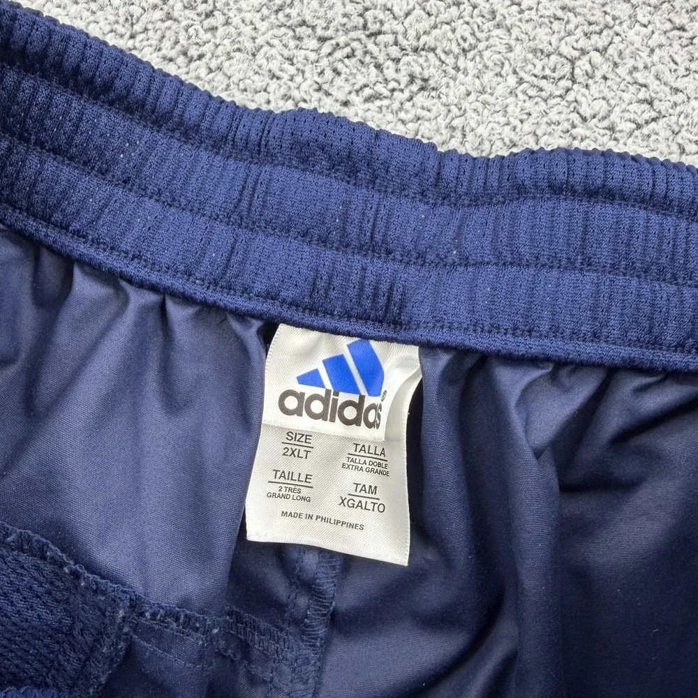 Vintage Adidas Tear Away Pants Mens 2XLT XXLT Blue Baggy Basketball Y2K Warm Up